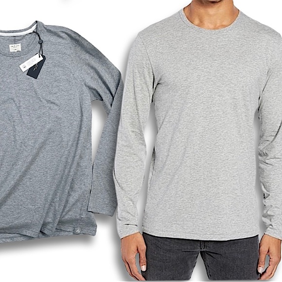 Rag & Bone Classic Long Sleeve Tee Heather Grey - Picture 16 of 16